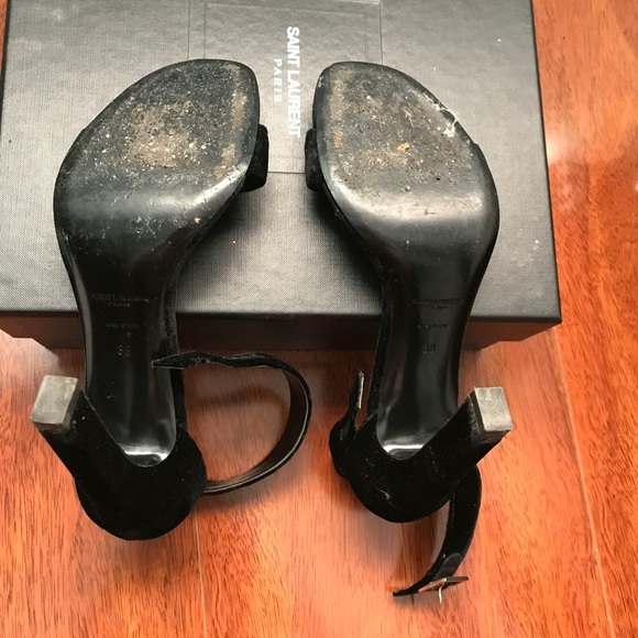 Saint Laurent Velvet Grace ankle strap sandals - Picture 5 of 5